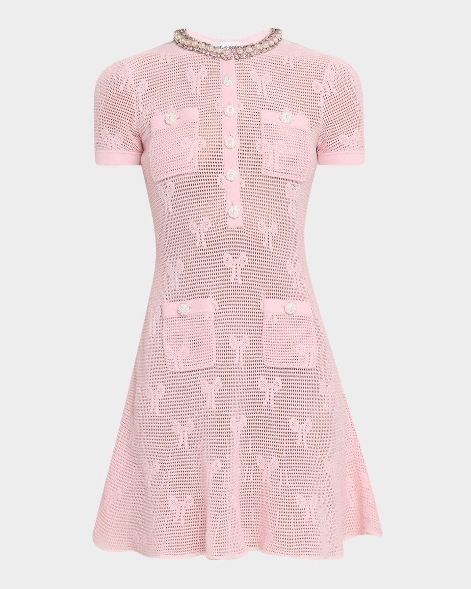 Bow Crochet Mini Dress
